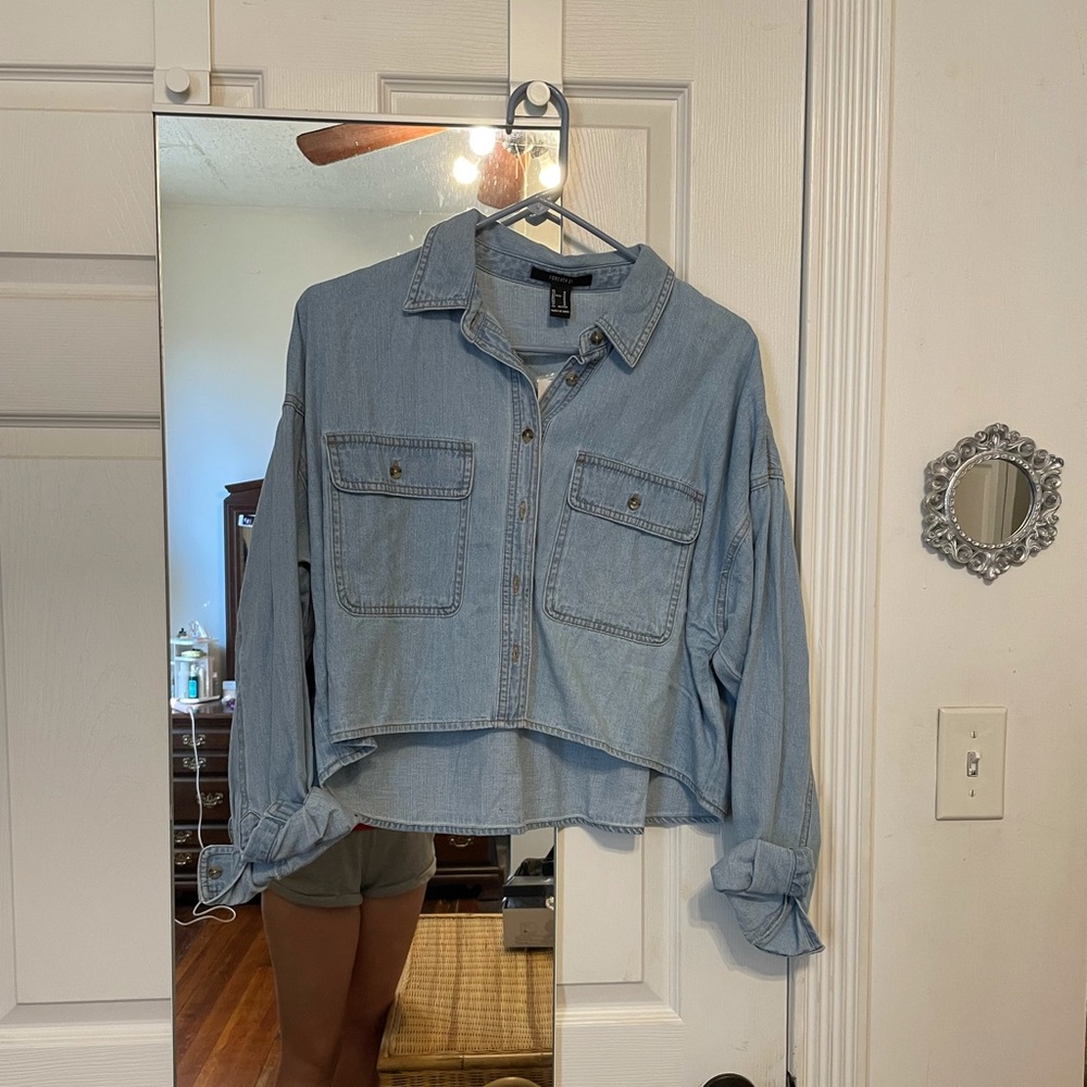 Forever 21 Drop-Sleeve Denim Shirt